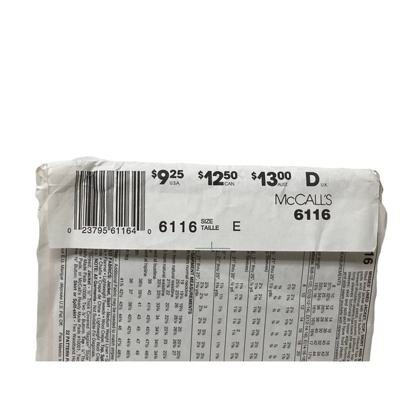 Mccalls 6116 Misses Lined Jacket Top Skirt Split Skirt Sewing Pattern Size 14-18 - Picture 3 of 6